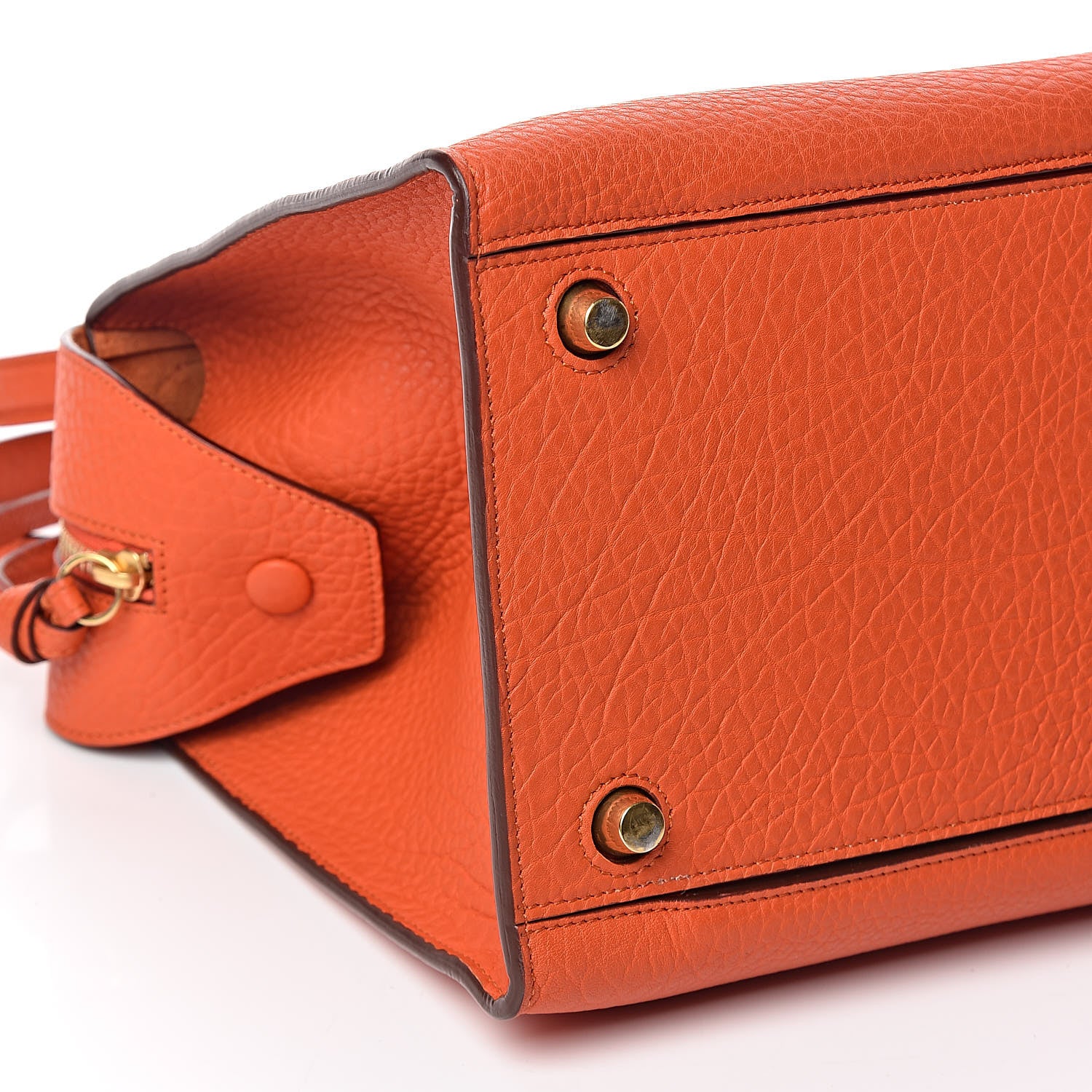 Celine Bullhide Calfskin Small Ring Handbag Burnt Orange 7 of 10