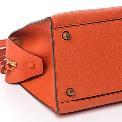 Celine Bullhide Calfskin Small Ring Handbag Burnt Orange 7 of 10