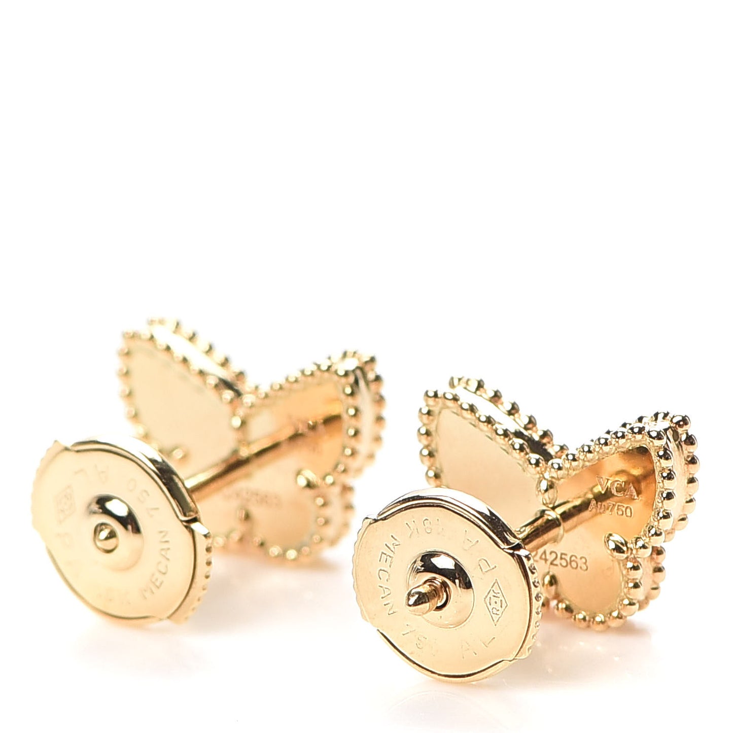 18K Yellow Gold Mother of Pearl Sweet Alhambra Butterfly Earrings