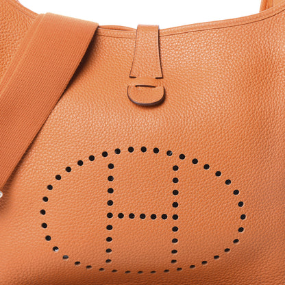 Hermes Taurillon Clemence Evelyne III GM Orange 7 of 9