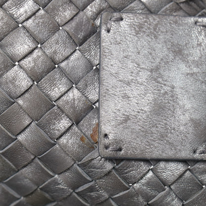 Bottega Veneta Metallic Nappa Intrecciato Medium Moon Cabat Silver 12 of 12