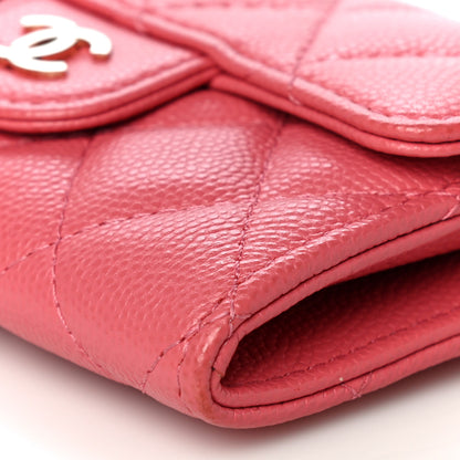 Chanel Caviar Quilted Flap Card Holder Wallet Pink 11 of 12