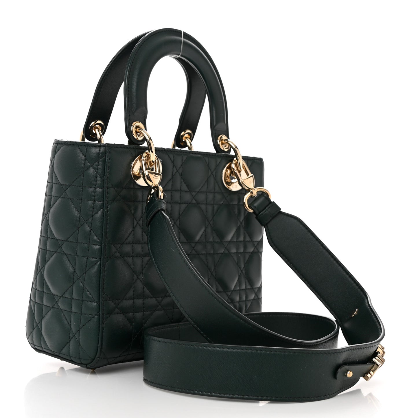 Lambskin Cannage Small My ABCDior Lady Dior Dark Green