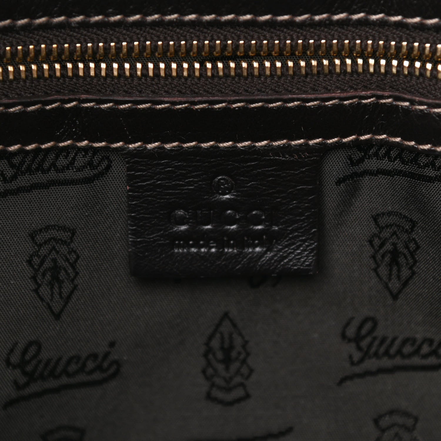 Gucci Crystal Monogram Medium Hysteria Tote Dark Brown 6 of 10