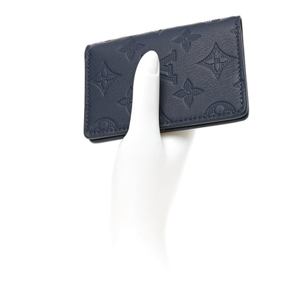 Louis Vuitton Calfskin Monogram Shadow Pocket Organizer Navy Blue 2 of 7
