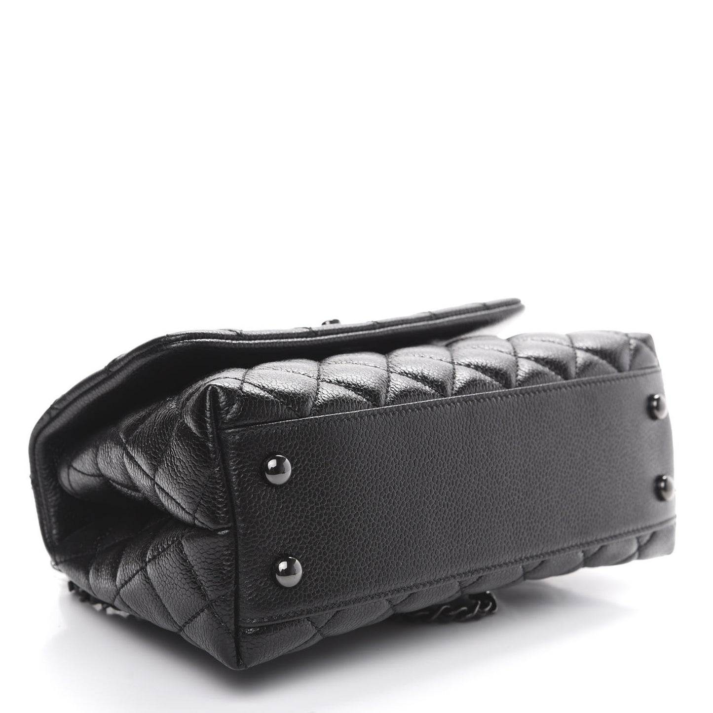 Caviar Quilted Mini Coco Handle Flap So Black