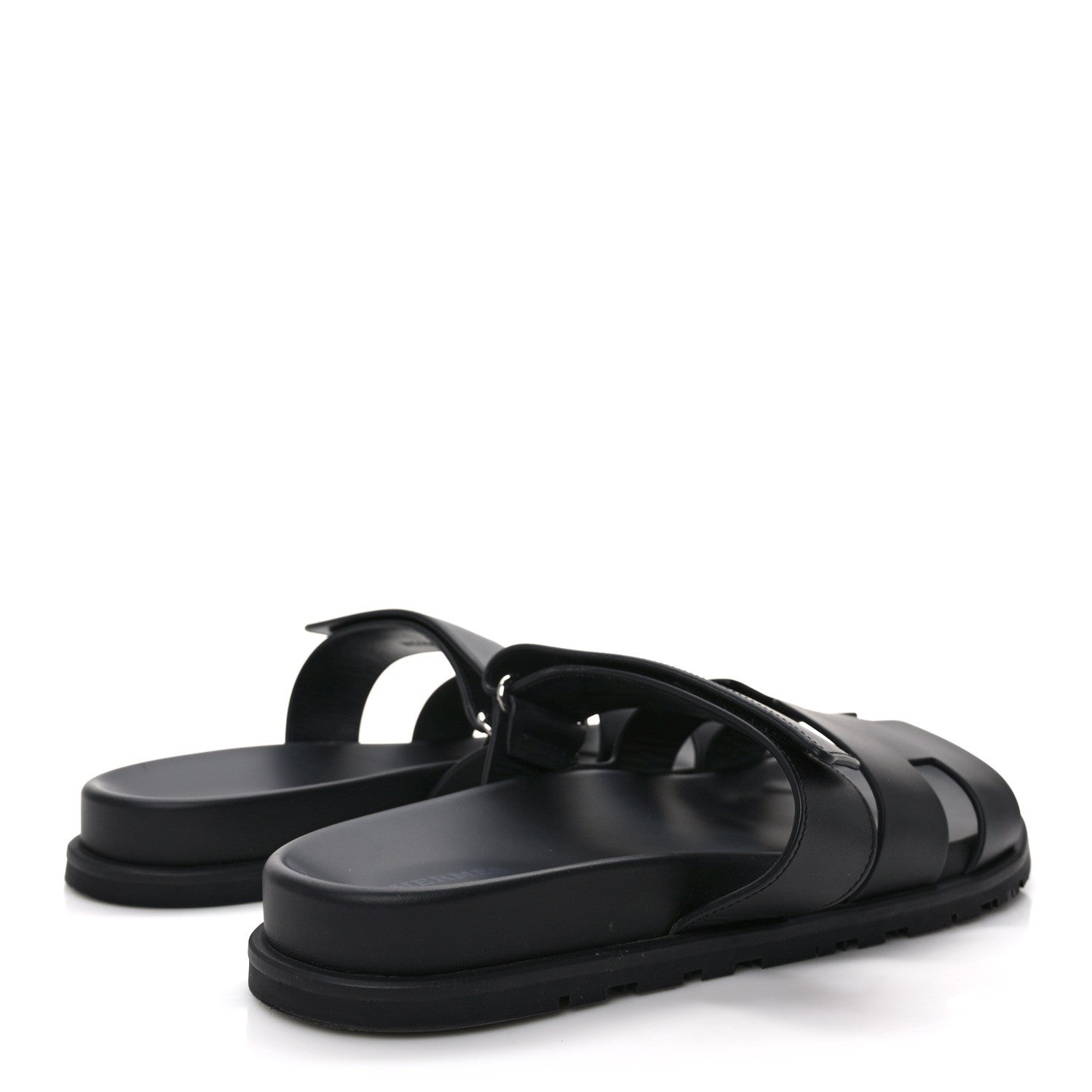 Hermes Calfskin Mens Chypre Sandals 43 Black 4 of 11
