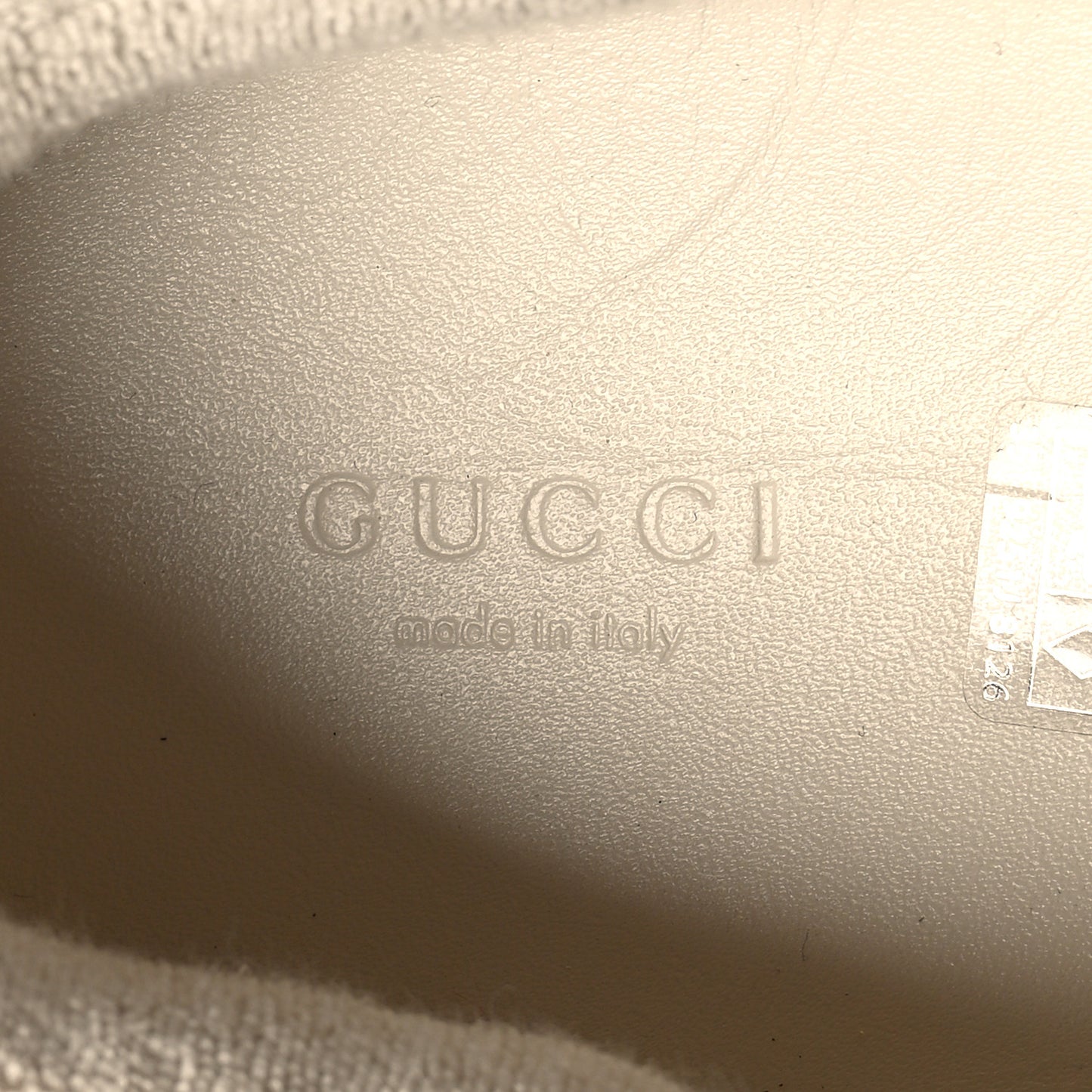 Calfskin GG Supreme Crystals Web Screener Sneaker 41.5 Azure Dusty Milk Beige
