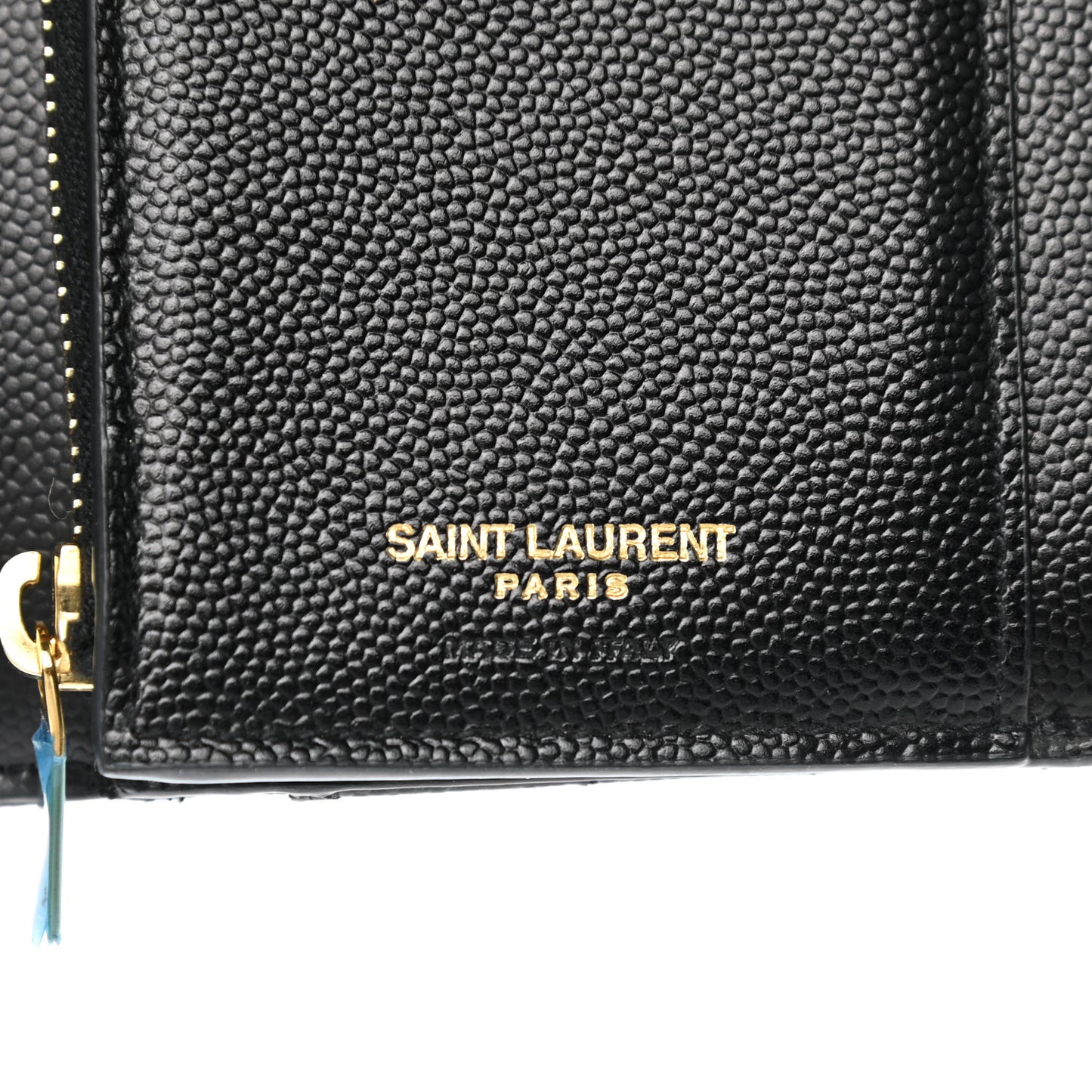 Grain De Poudre Matelasse Chevron Monogram Compact Tri Fold Wallet Black