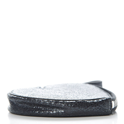 Gucci Crackled Calfskin Heart Coin Purse Navy 4 of 7