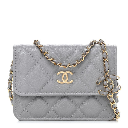 Chanel Caviar Quilted Miss Coco Clutch With Chain Grey 1 of 5