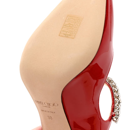 Jimmy Choo Patent Crystal Bing 100 Pumps 38 Red 9 of 12