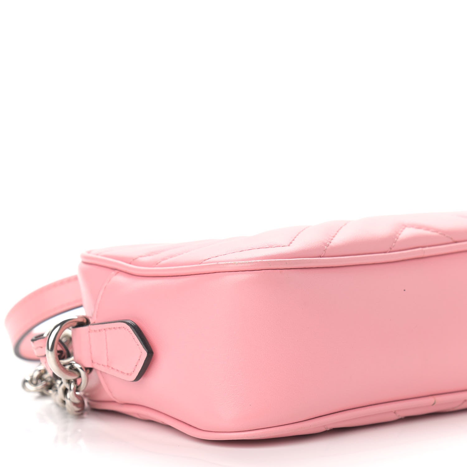 Gucci Calfskin Matelasse Mini GG Marmont Chain Shoulder Bag Wild Rose 9 of 15