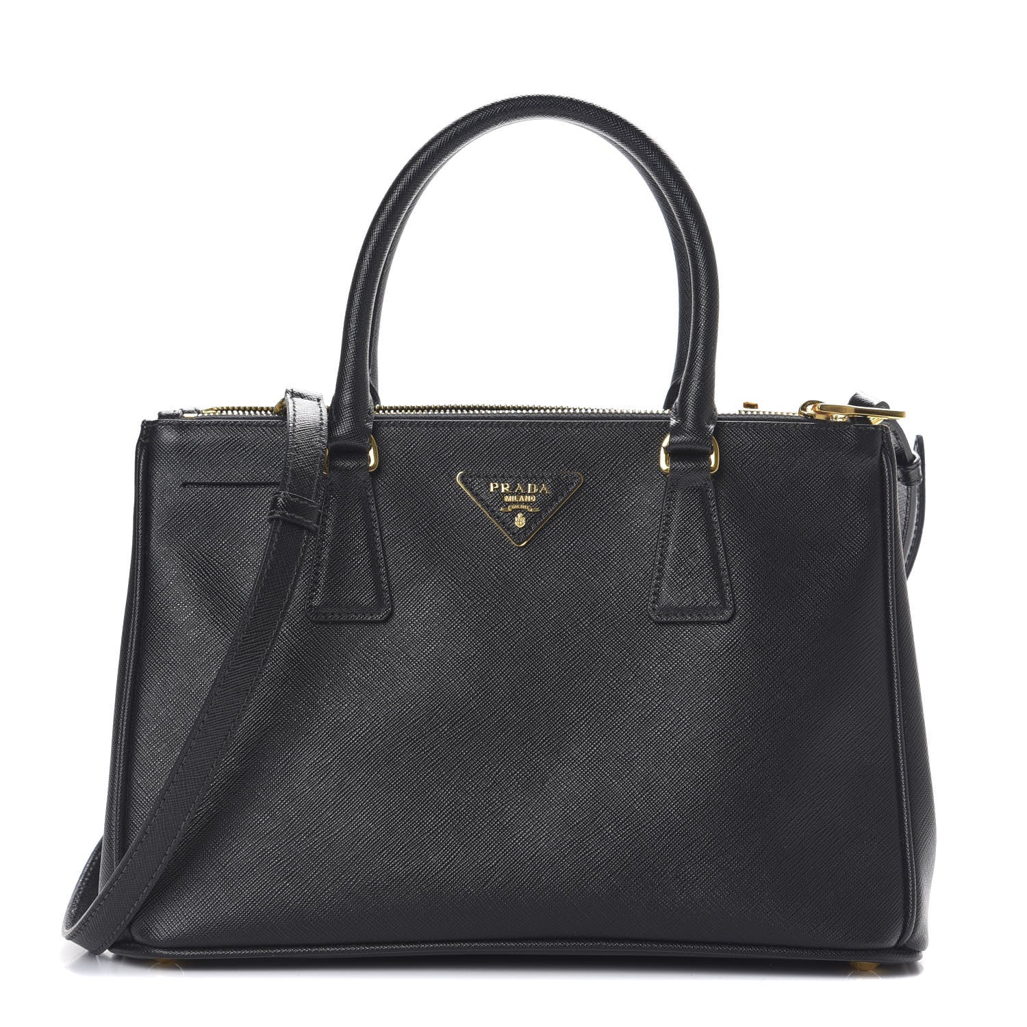 Prada Saffiano Small Galleria Double Zip Tote Black 1 of 11