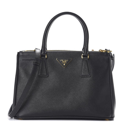 Prada Saffiano Small Galleria Double Zip Tote Black 1 of 11