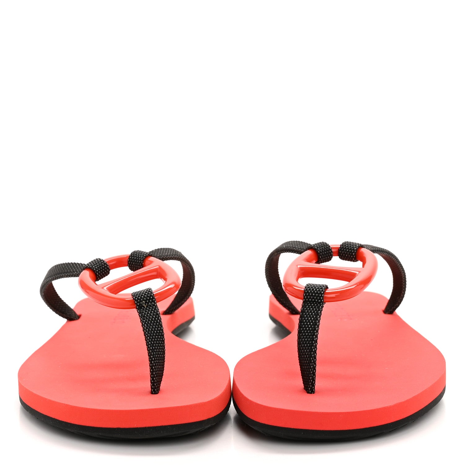 Hermes Canvas Acetate Kala Nera Sandals 36.5 Carbone Cornaline 3 of 11