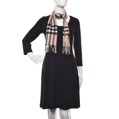 Burberry Cashmere Giant Heritage Check Fringe Scarf Ash Rose 2 of 5