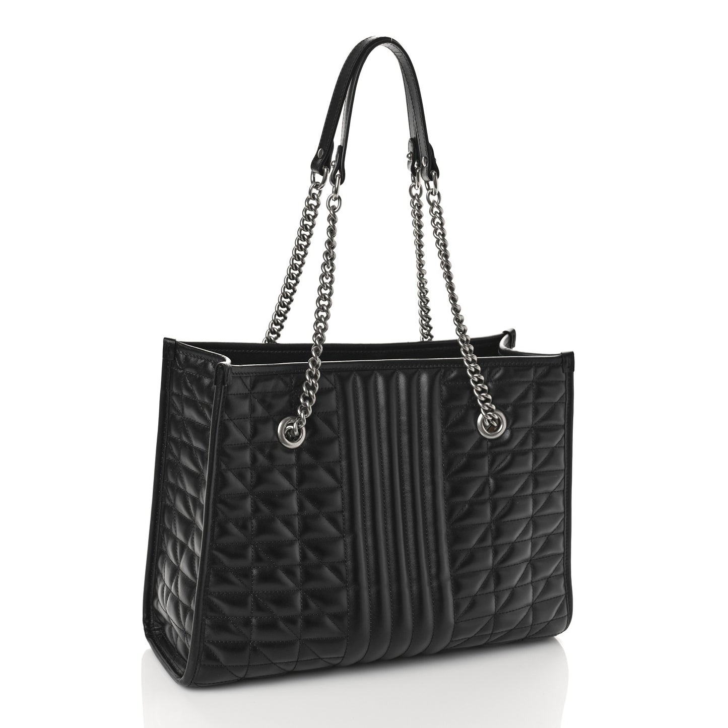 Calfskin Matelasse Aria Medium GG Marmont Shoulder Tote Black