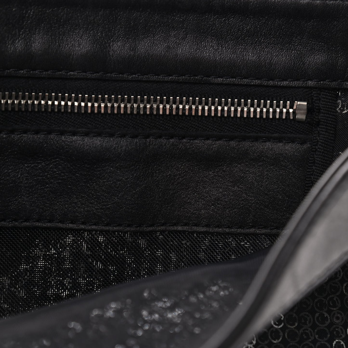 Calfskin Mesh Hidden Sequin CC Tote Black