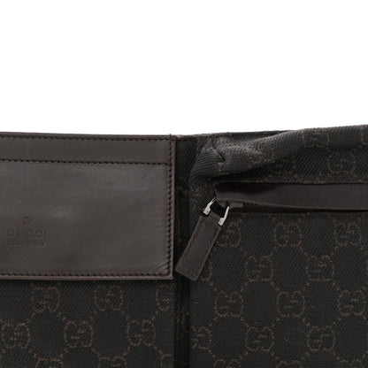 Gucci GG Denim Monogram Double Pocket Belt Bag Brown 8 of 10
