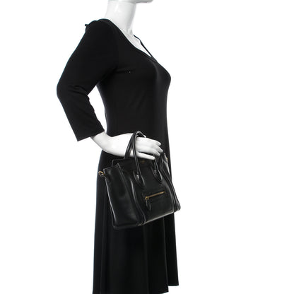 Celine Smooth Calfskin Nano Luggage Black 3 of 13