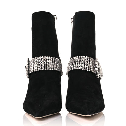 Jimmy Choo Suede Crystal Kaza 90 Booties 36.5 Black 2 of 9