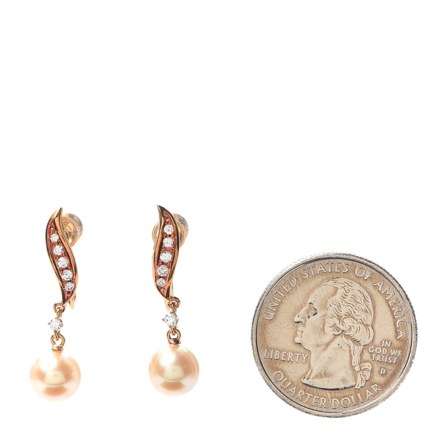 18K Yellow Gold Diamond South Sea Pearl 8mm Screw-Back Earrings