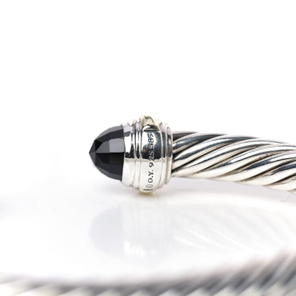 David Yurman Sterling Silver 14K Yellow Gold Black Onyx 7mm Cable Classics Bracelet 4 of 4