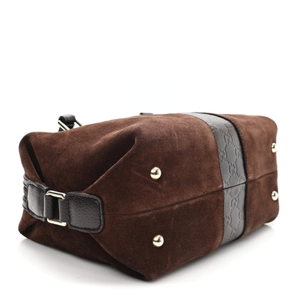 Gucci Suede Guccissima Small Boston Brown 4 of 11