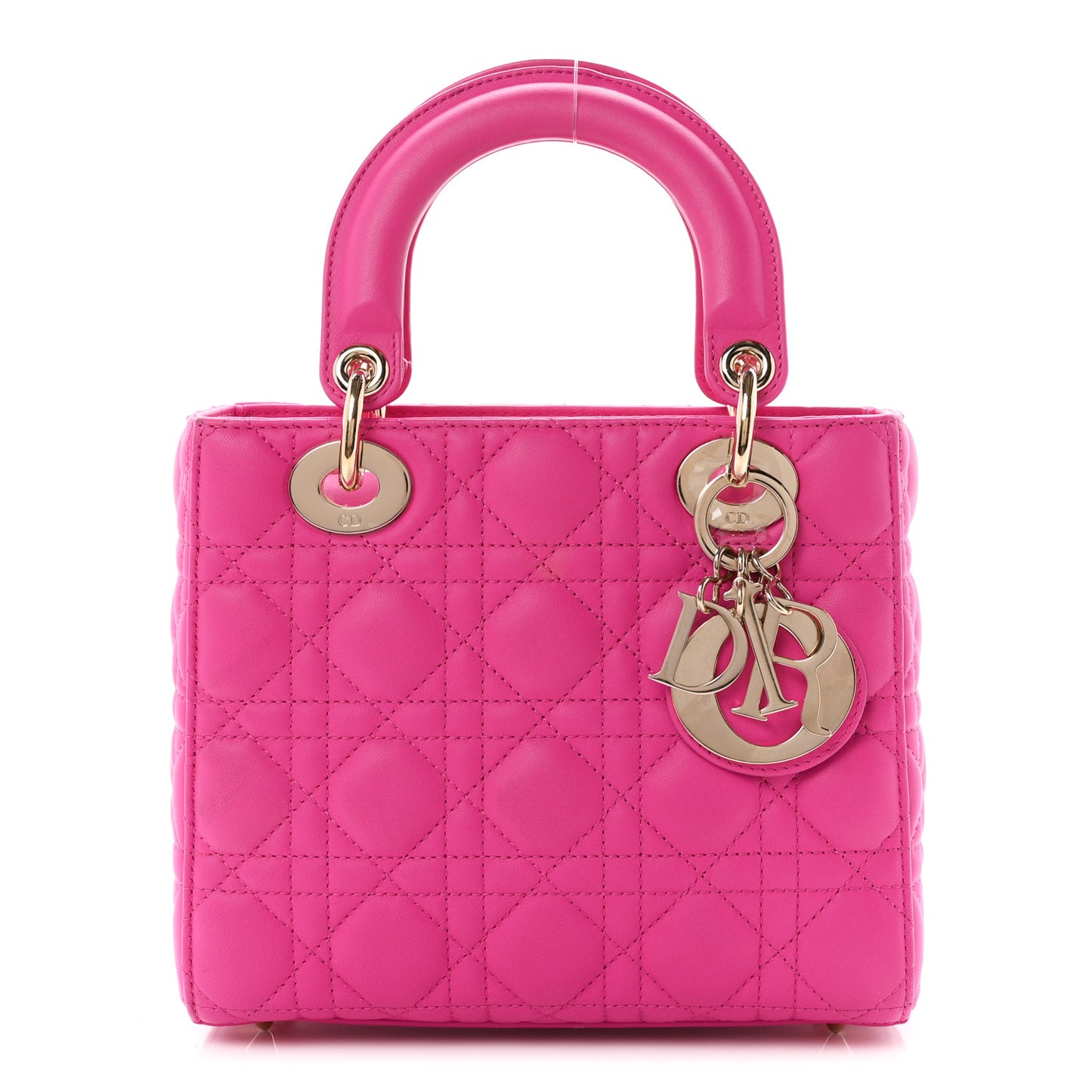 Lambskin Cannage Small My ABCDior Lady Dior Fuchsia