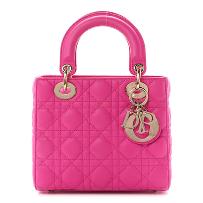 Christian Dior Lambskin Cannage Small My ABCDior Lady Dior Fuchsia 1 of 11