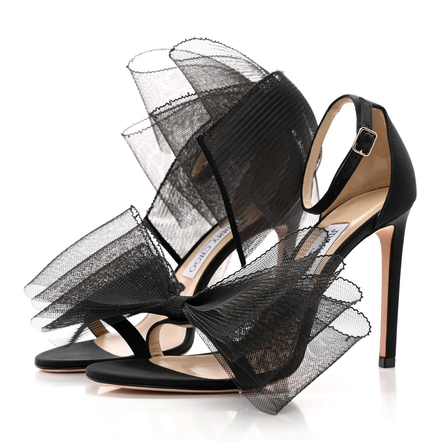 Grosgrain Aveline Bow 100 Sandals 38.5 Black