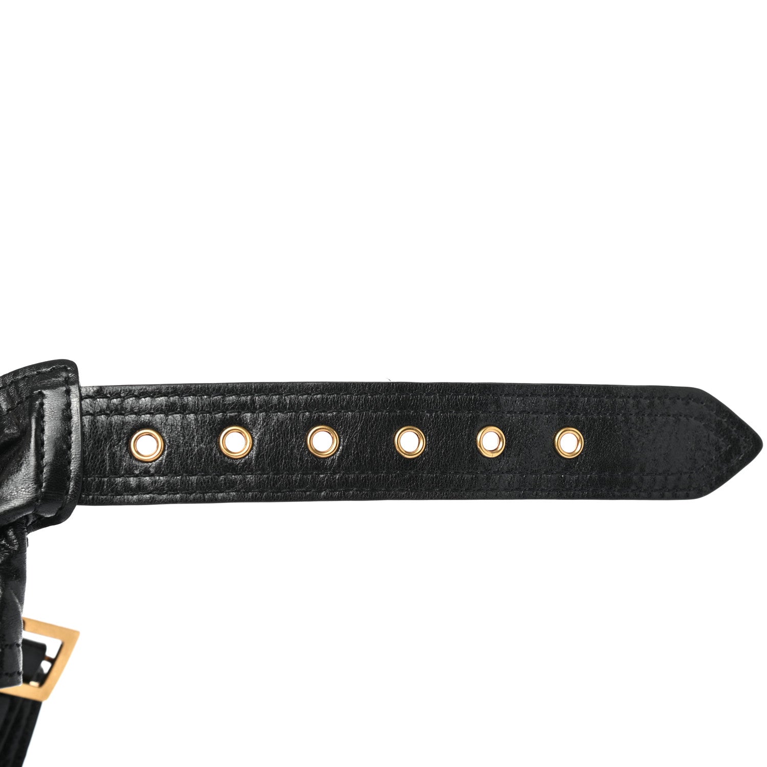Christian Dior Crinkled Lambskin 135mm Saddle Belt Black 837253