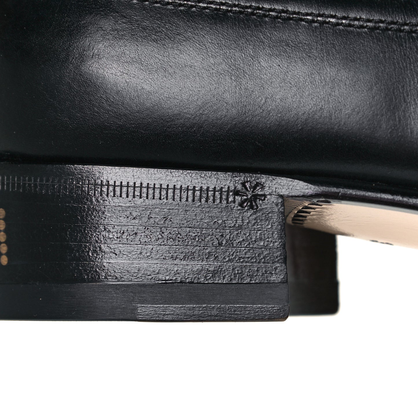 Waxed Calfskin Womens Ankle Boots 37 Black