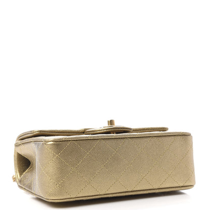 Chanel Metallic Caviar Quilted Mini Top Handle Rectangular Flap Gold 4 of 10