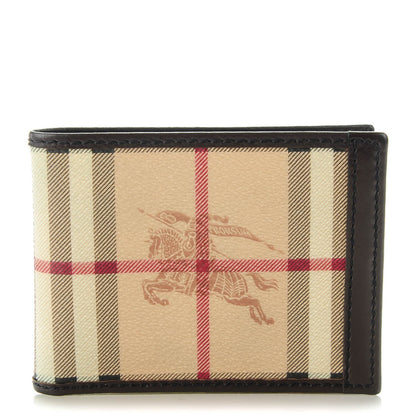 Burberry Haymarket Check Bi-Fold Wallet Chocolate 1 of 7