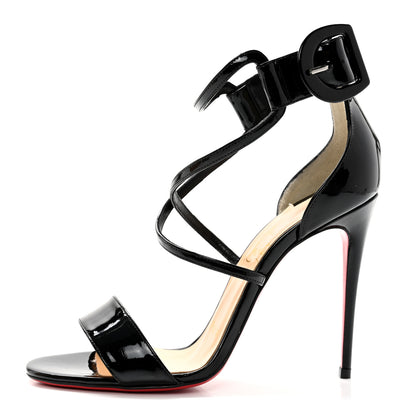 Christian Louboutin Patent Choca 100 Sandals 36 Black 1 of 9