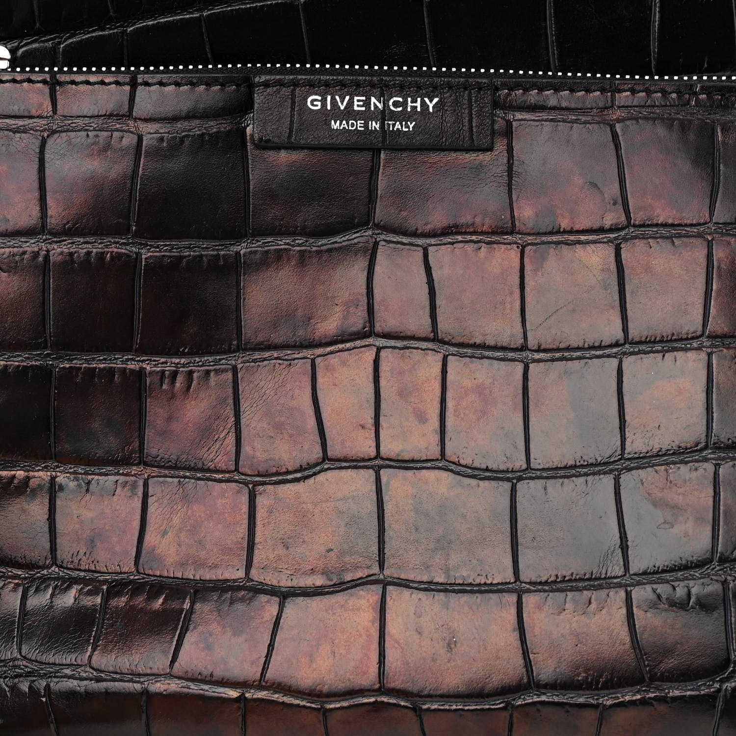 Givenchy Calfskin Crocodile Embossed Medium Antigona Tote Black 17 of 21