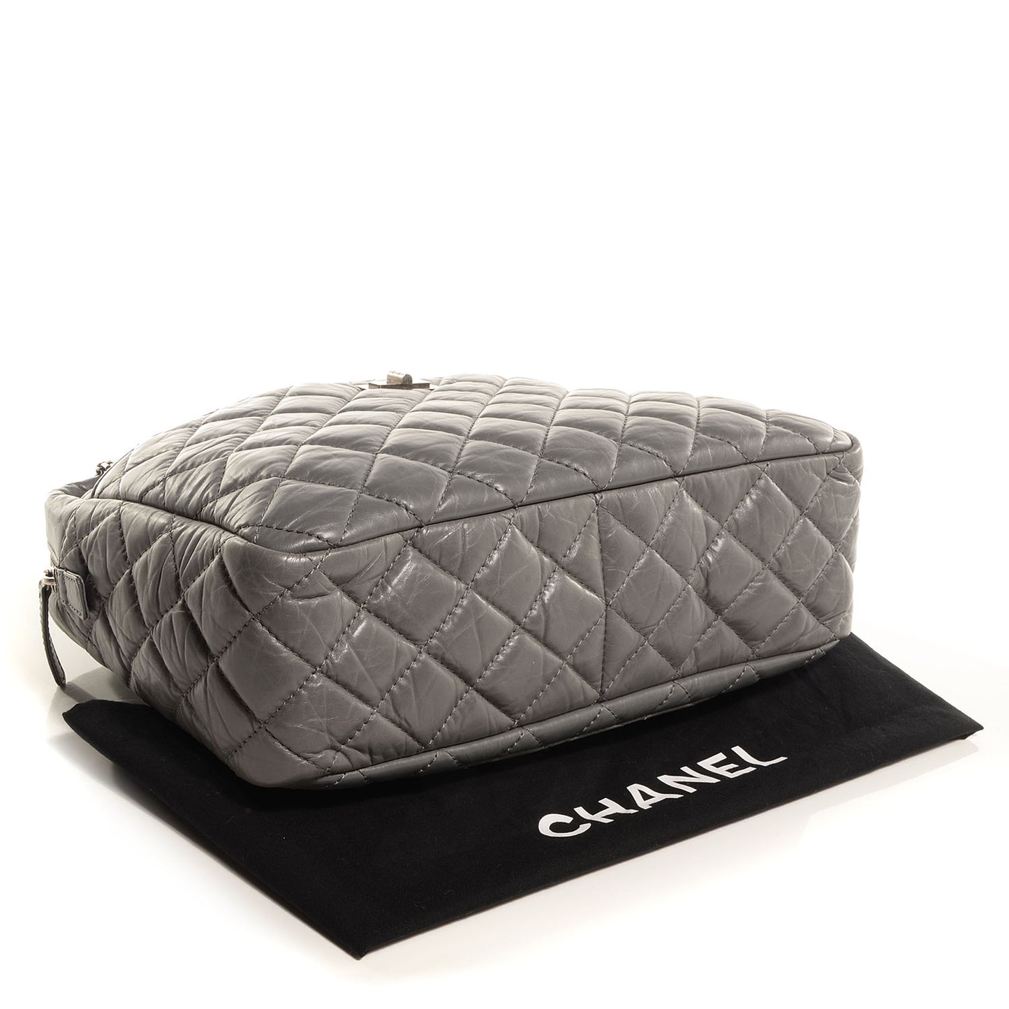 Aged Calfskin Quilted Large Reissue Camera Case Grey