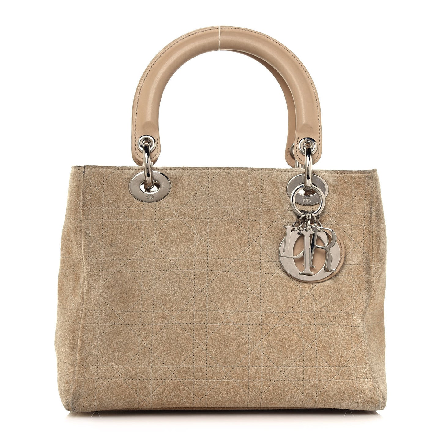 Suede Cannage Medium Lady Dior Beige