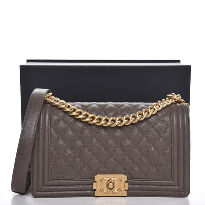 Chanel Caviar Quilted Medium Boy Flap Khaki 9 of 9
