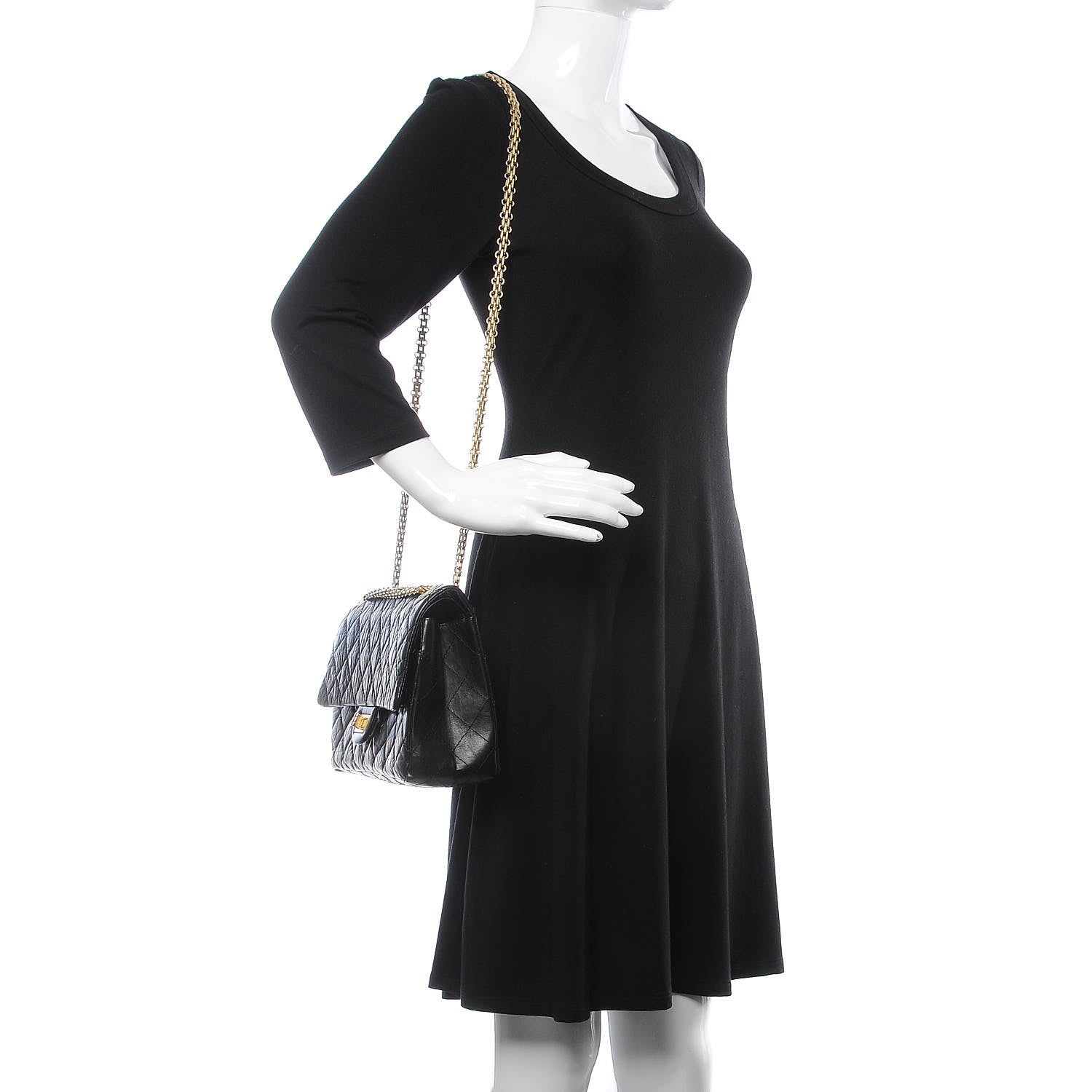Chanel Aged Calfskin Quilted 2.55 Reissue 226 Flap Black 3 of 8