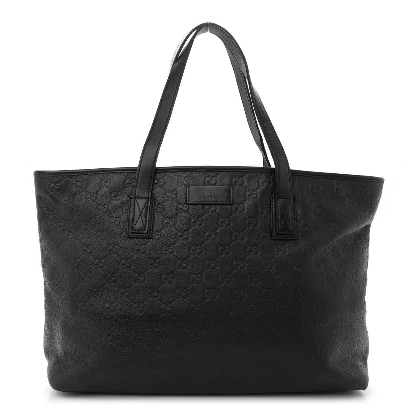 Guccissima Medium Zippered Shopping Tote Black
