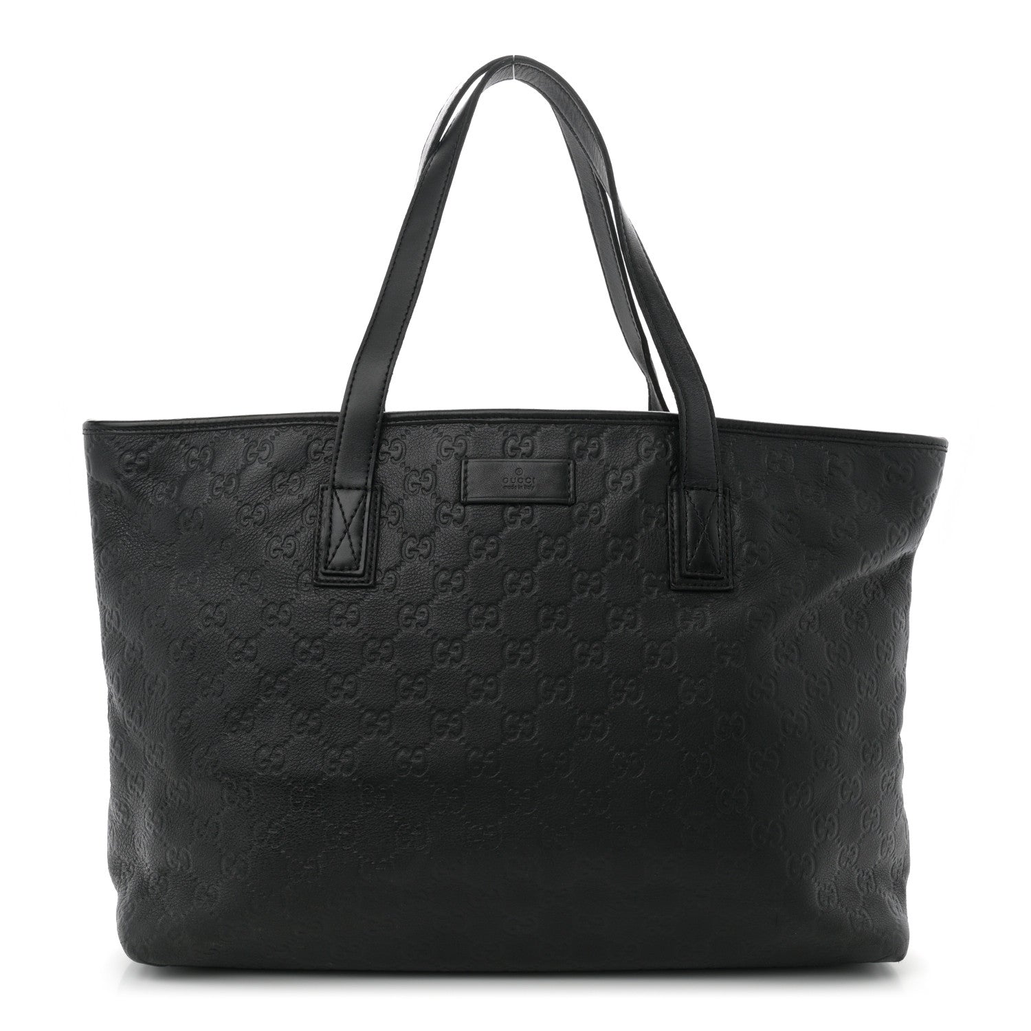 Gucci Guccissima Medium Zippered Shopping Tote Black 1 of 12