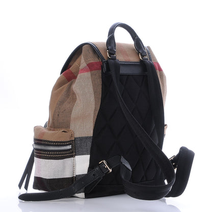 Burberry Canvas Mega Check Medium Rucksack Backpack Black 3 of 8