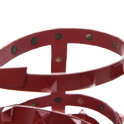 Valentino Garavani Calfskin Lacquered Monochrome Rockstud 60mm City Sandals 38 Rosso Valentino 8 of 11