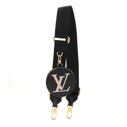 Louis Vuitton Nylon Empreinte Monogram Giant Bandouliere Strap with Coin Purse Black Beige 1 of 5