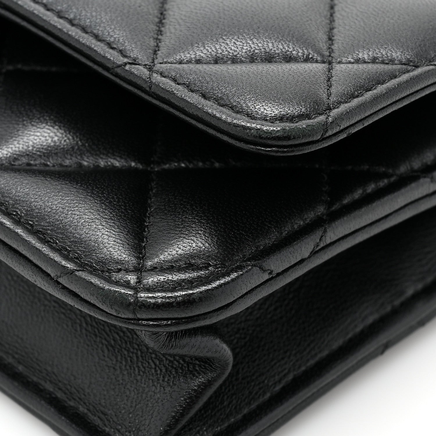 Chanel Lambskin Quilted Wallet On Chain WOC Black 13 of 16