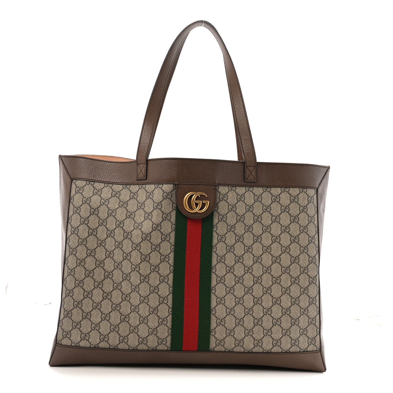 Gucci GG Supreme Monogram Web Ophidia Tote Brown 1 of 15