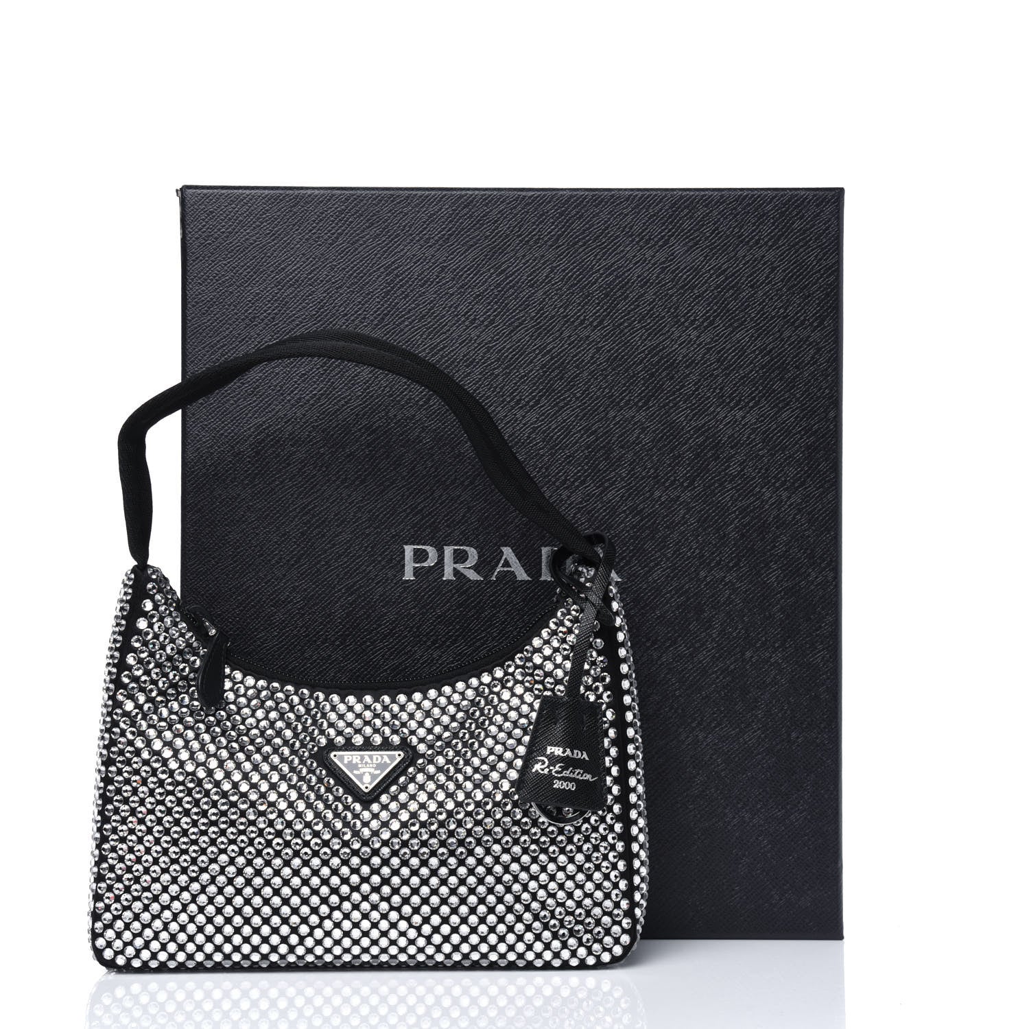 Prada Satin Crystal Mini Re-Edition 2000 Bag Cristal 10 of 10